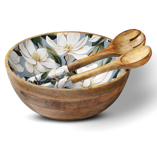 Mango Wood Salad Bowl & Servers - Magnolia