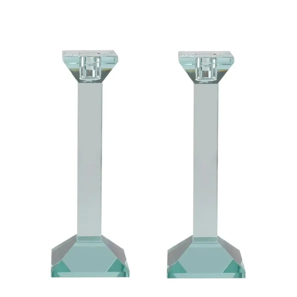 Pair of 9” Classy Crystal Candlesticks