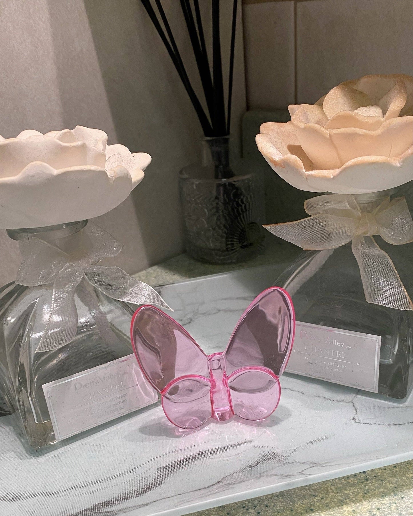 Le Mariposa Exclusive Crystal Butterfly Home Decor in Pink