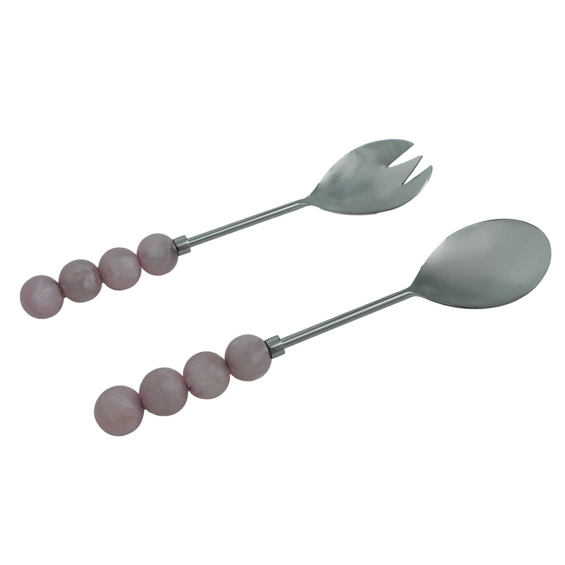 Hyaline Bubble Salad Servers - Pink