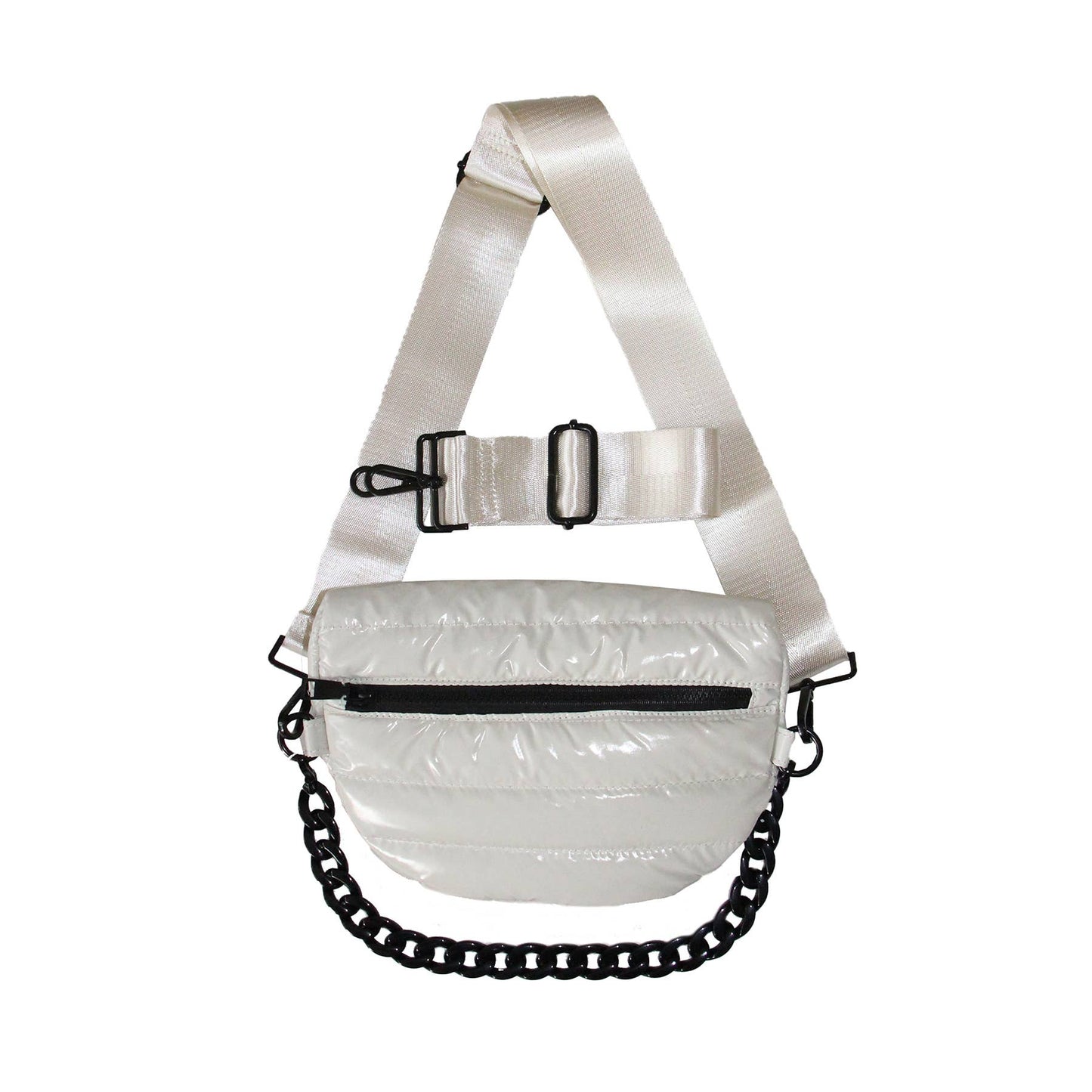 Nina puffer Crossbody Shoulder Belt Bag Vanilla Cream