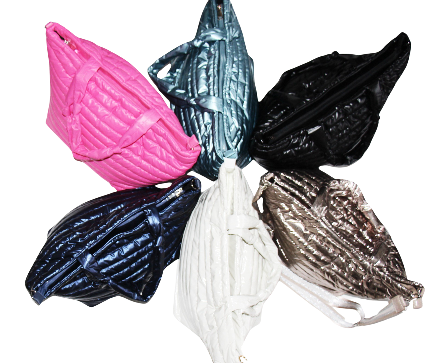 Quilted Travel Tote Bag in french vanilla