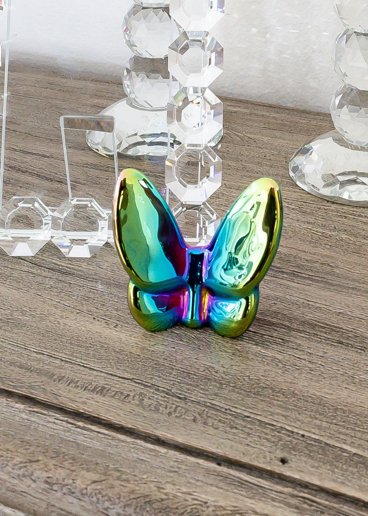 Le Mariposa Exclusive Crystal Butterfly Home Decor in Rainbow Iridescent