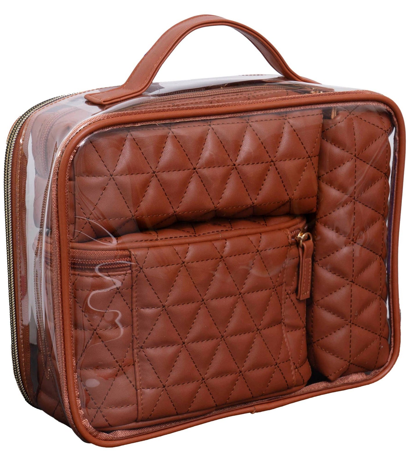 Quilted 4 Piece Cosmetic Bag Set
