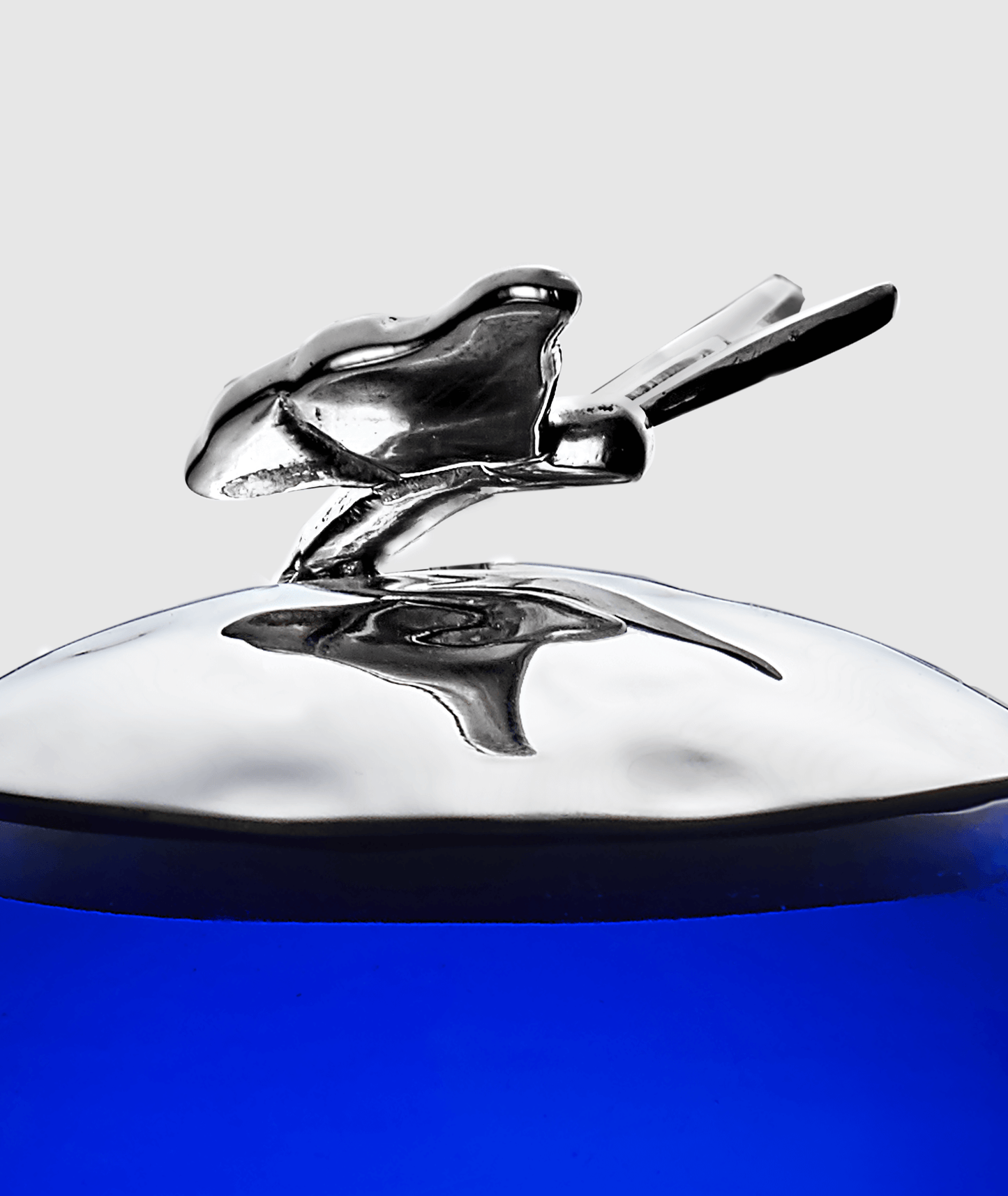 Butterfly Blue Glass Bowl w/Lid