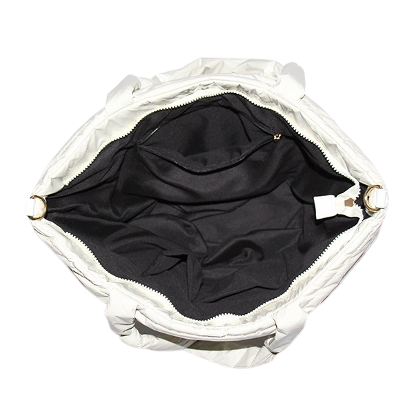 Quilted Travel Tote Bag in french vanilla