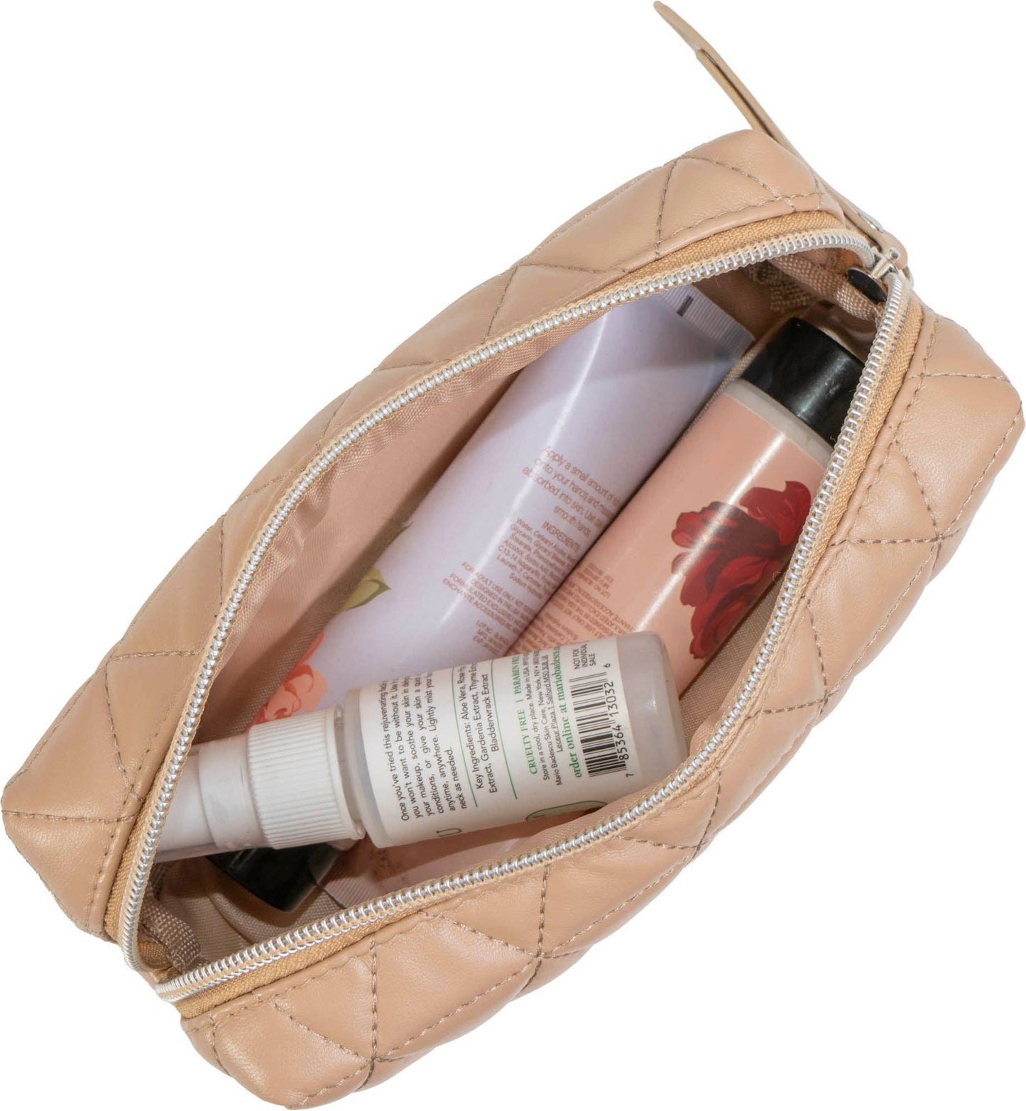 Quilted 4 Piece Cosmetic Bag Set