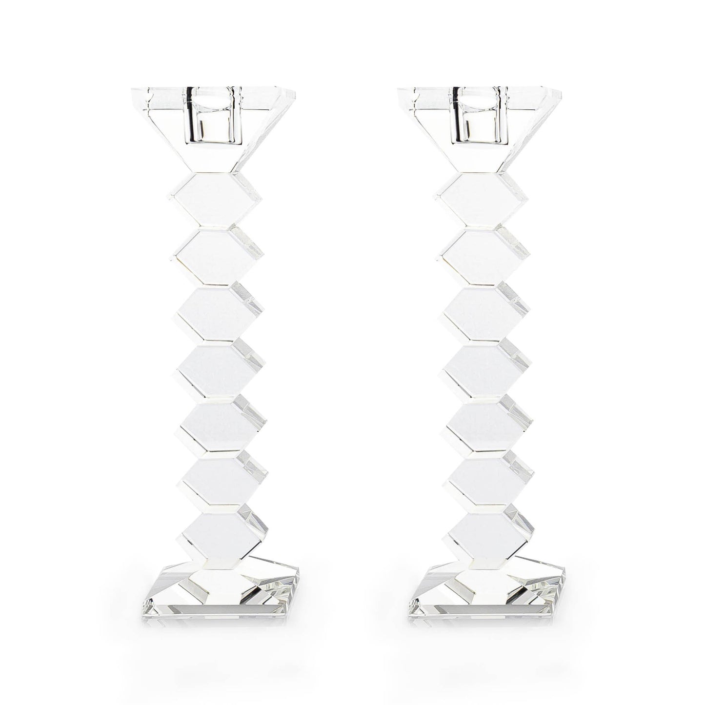 8.25" Zig Zag Crystal Candlesticks