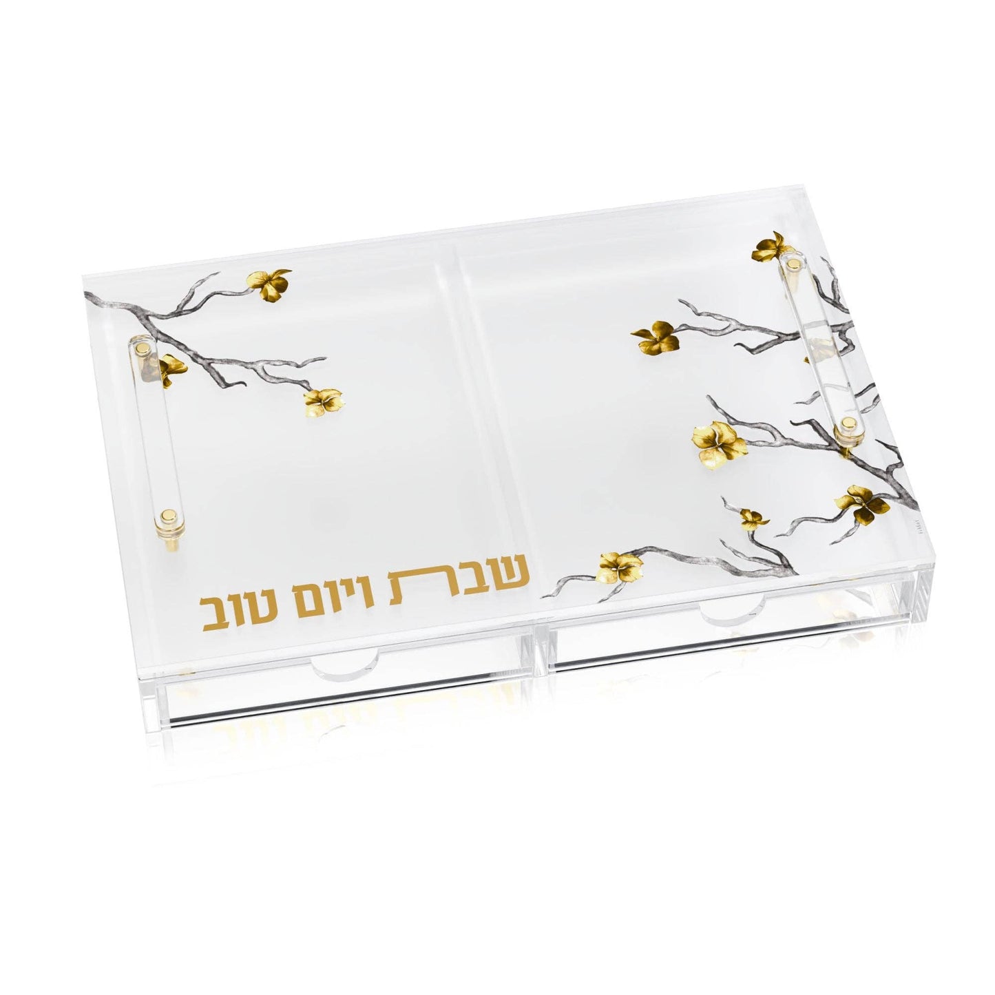 Golden Branch Challah Board with Tray
