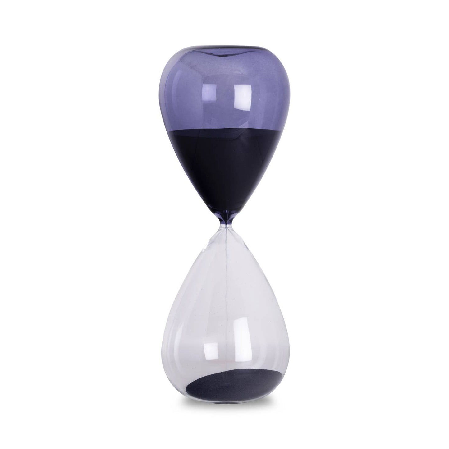 Purple Glass Sand Hourglass w/ Marble Base