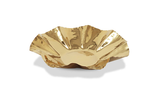 Gold Crushed Platter, 16.5"L