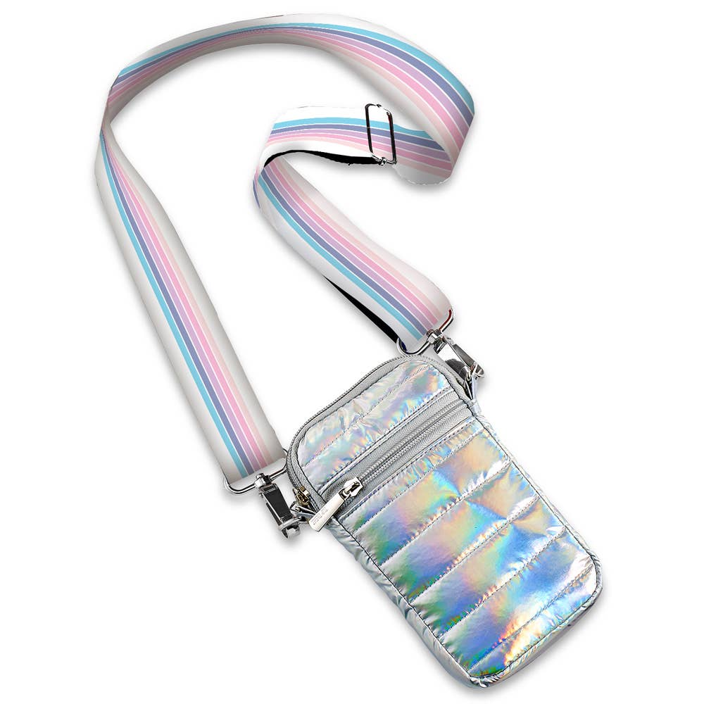 Iridescent Puffer Cell Bag Sunrise Strap