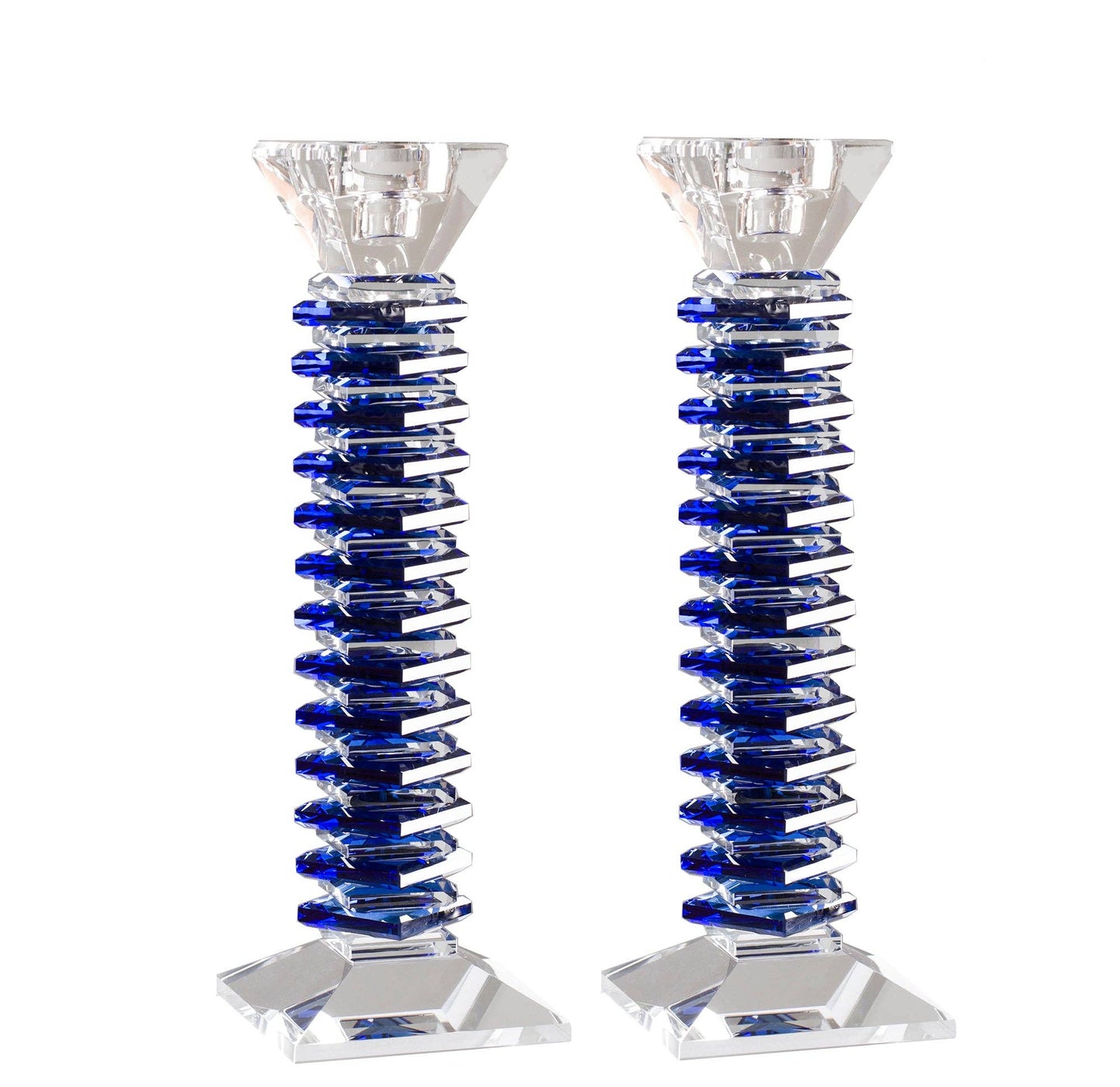 Stacked Design Crystal Candlesticks Set BTS