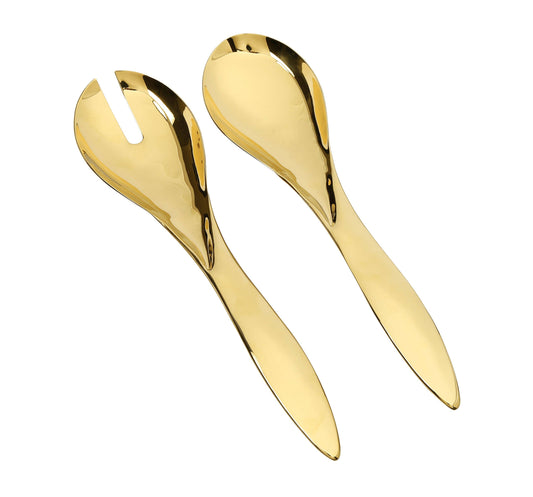 CT Set of 2 Shiny Gold Salad Servers