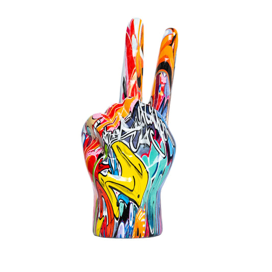 Interior Illusion Street Art Peace Sign Tabletop - 9" tall