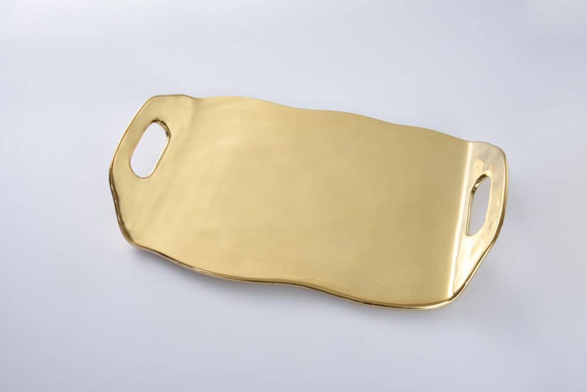 Tray with Handles - Gold