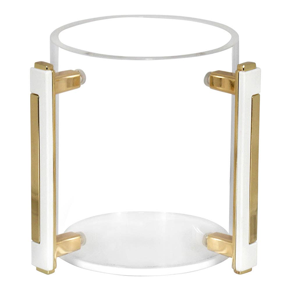 Lucite Clear Wash Cup with Gold Designed Handles